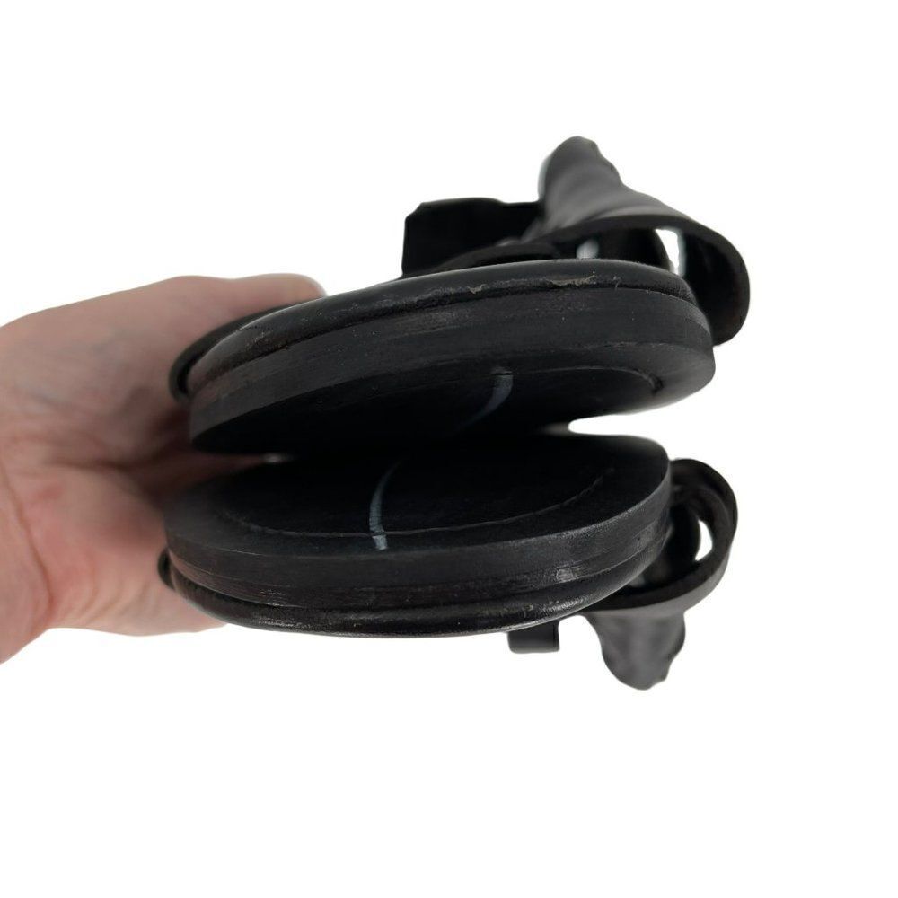 Acne Studios Tour Low Black Leather Greek Cushioned Sandals Men EU 42 US 9‎ - Picture 3 of 12
